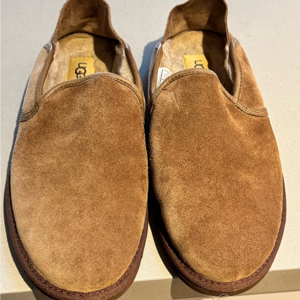 UGG Men's Brown Suede Slip-On Shoes